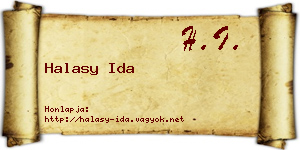 Halasy Ida névjegykártya